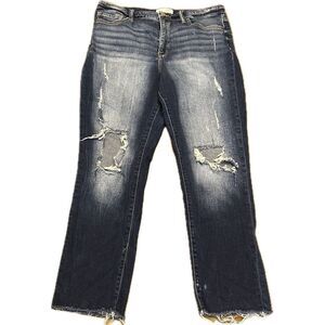 BKE Women Size 34 Parker Universal Fit High‎ Rise Raw Hem Frayed Distressed Rips